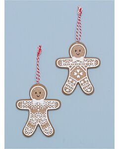 Gisela Graham - Gingerbread Christmas Tree Decoration x2